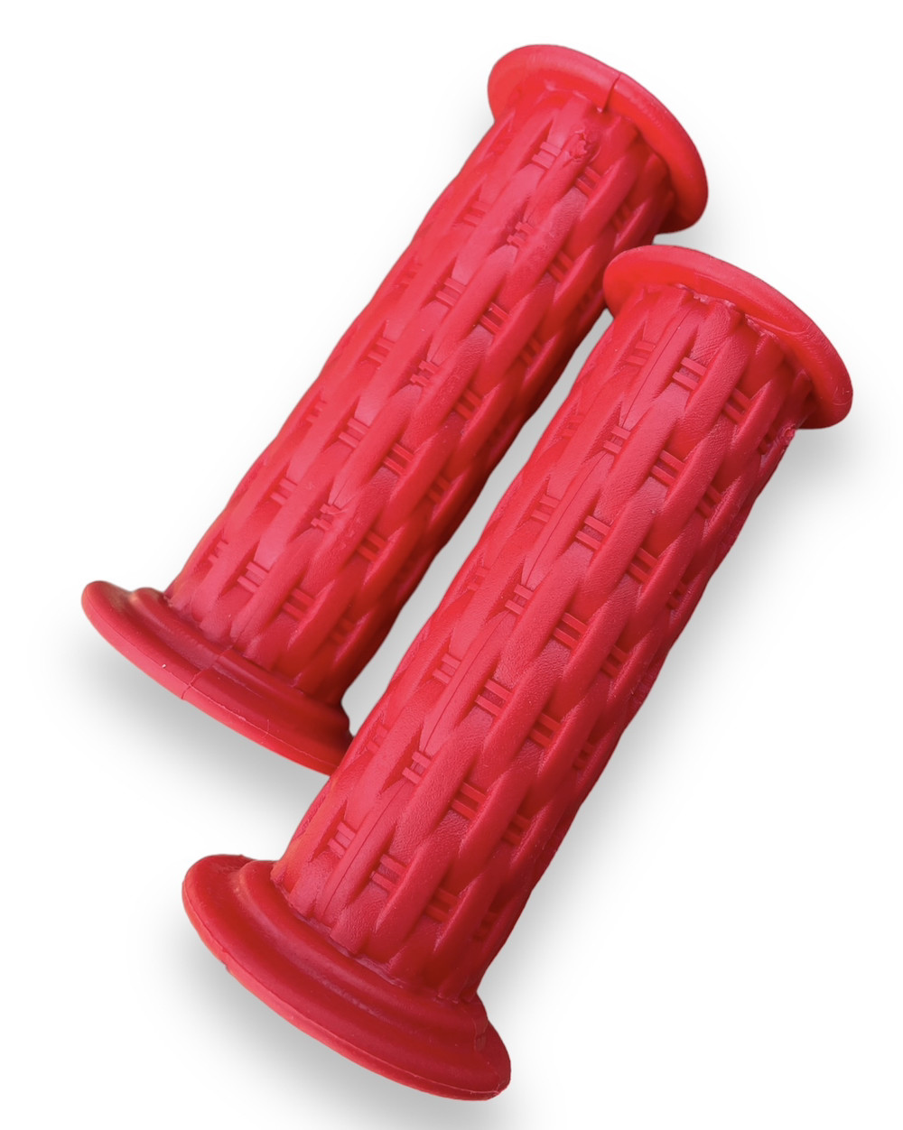 Гріпси дитячі для велосипеда, самоката, біговела плетені TPR червоні, фото 1
