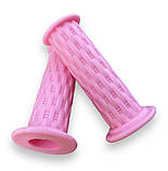 Гріпси дитячі для велосипеда, самоката, біговела плетені TPR рожевий, фото 3