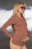 Стильний лонгслів для вагітних та годування Arna мокко, фото 3