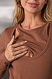 Стильний лонгслів для вагітних та годування Arna мокко, фото 7