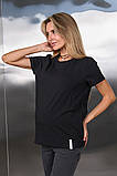 Футболка для вагітних і годуючих мам базова Una Юла Мама розмір S Чорний, фото 6