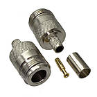 Високочастотний роз'єм N type female під обтиск LMR240/H155 преміум якість латунь, фото 2