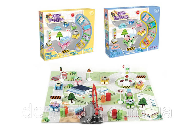 Ігровий килимок з машинками і дорожніми знаками 2 види RD001-3, фото 1