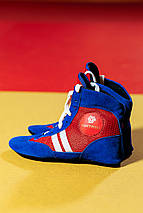 Борцовки для самбо самбетки взуття для самбо унісекс Kintayo Sambo Shoes Multicolor синьо-червоно-білі (34р.), фото 5