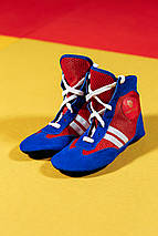 Борцовки для самбо самбетки взуття для самбо унісекс Kintayo Sambo Shoes Multicolor синьо-червоно-білі (34р.), фото 3