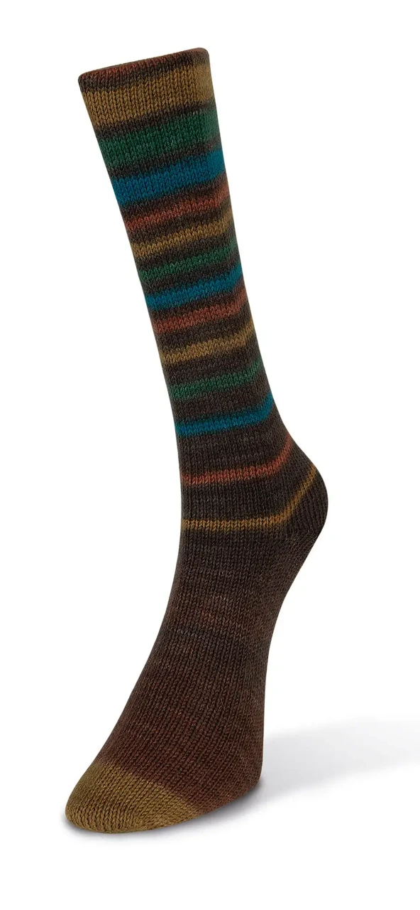 Шкарпеткова пряжа Infinity Sock/Інфініті Сок, коричневий зі смугами 16