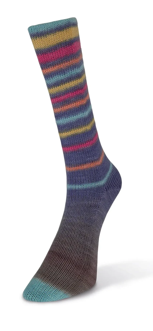 Шкарпеткова пряжа Infinity Sock/Інфініті Сок, фіолетово-коричневий зі смугами 10