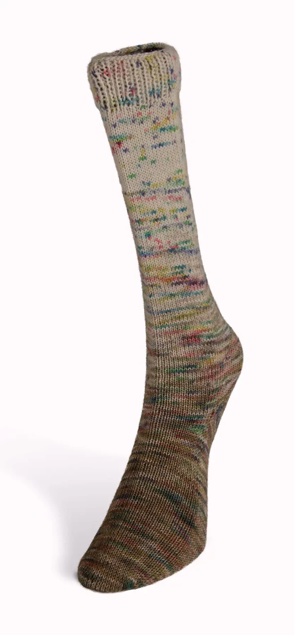 Шкарпеткова пряжа Paint Gradient Sock/Пейнт Градієнт Сок, болотяно-вершковий мультіколор 22
