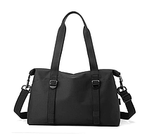 Сумка спортивна з плечовим ременем чорна 140С