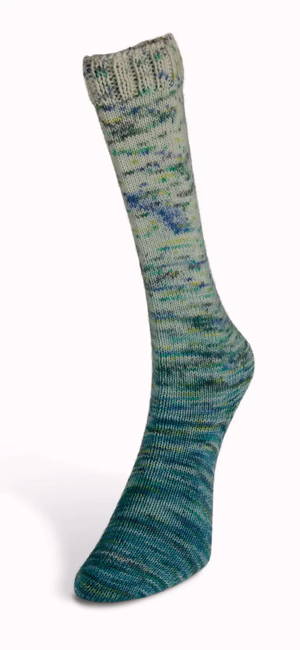 Шкарпеткова пряжа Paint Gradient Sock/Пейнт Градієнт Сок, бірюзово-блакитний мультіколор 20