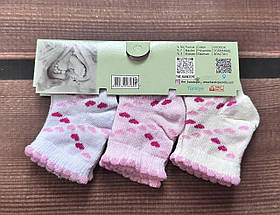 Набір бавовняних шкарпеток для новонароджених 0-6 місяців Hearts Turkiz textil Рожевий