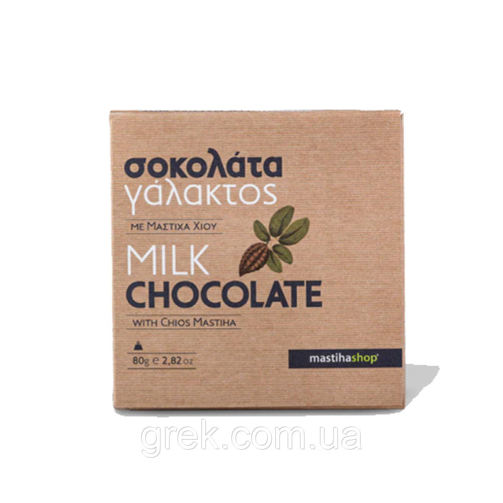 Шоколад молочний з олією хіоської мастики 80 г MastihaShop, фото 1