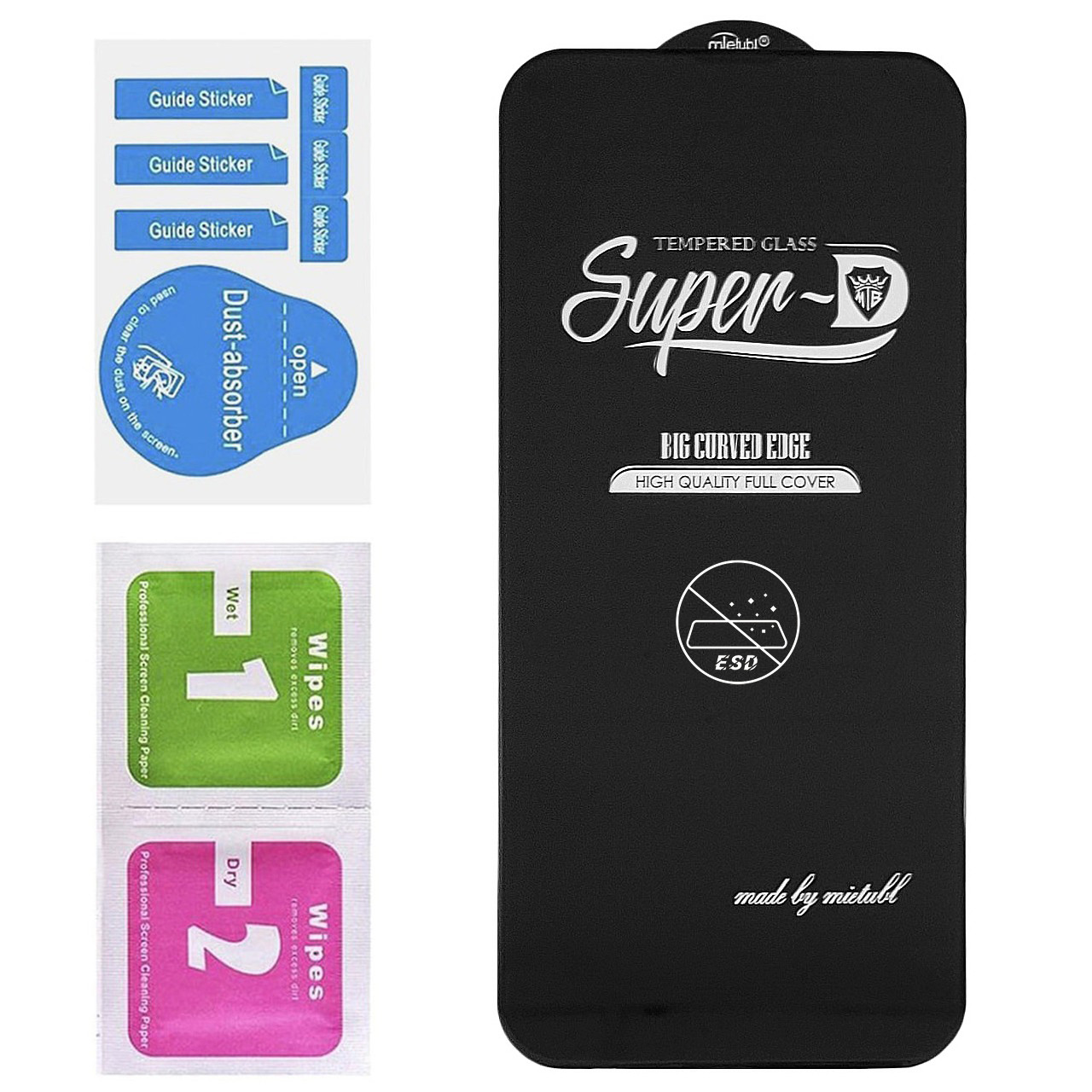 Захисне скло Mietubl SuperD Full Glue для Apple iPhone 15 Plus / 16 Plus (тех.пак.) Black, фото 1