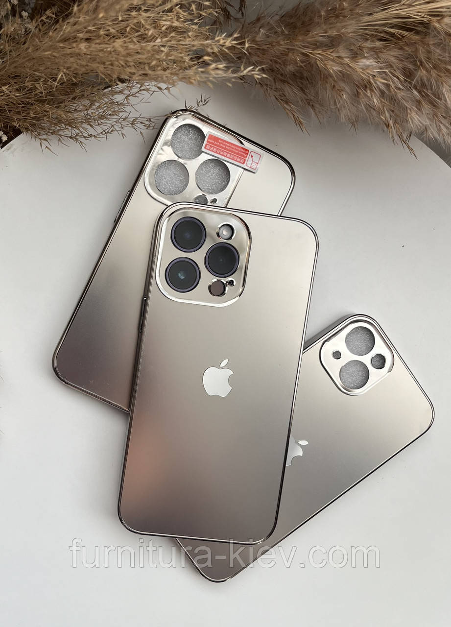 Чохол з матового гальванізованого скла покриттям Premium sense для iPhone 14 pro