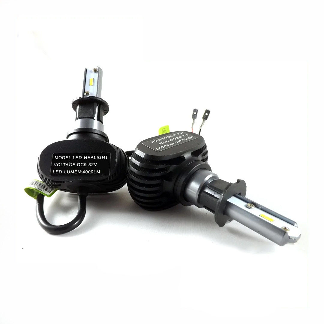 Світлодіодні автомобільні LED-лампи S1 H3 6500 K 4000 Lm з охолодженням LED Headlight комплект 2 шт.