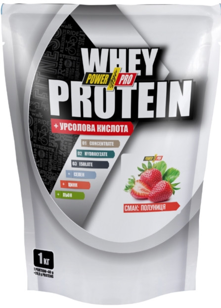 Протеїн для набору ваги Power Pro Whey Protein 1 кг полуниця