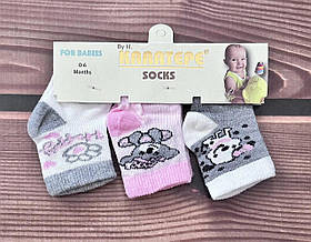 Набір бавовняних шкарпеток для новонароджених 0-6 місяців Socks Turkiz textil Різні кольори