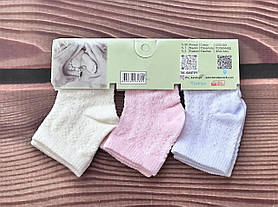 Набір бавовняних шкарпеток для новонароджених 0-6 місяців Ажур Turkiz textil Різні кольори
