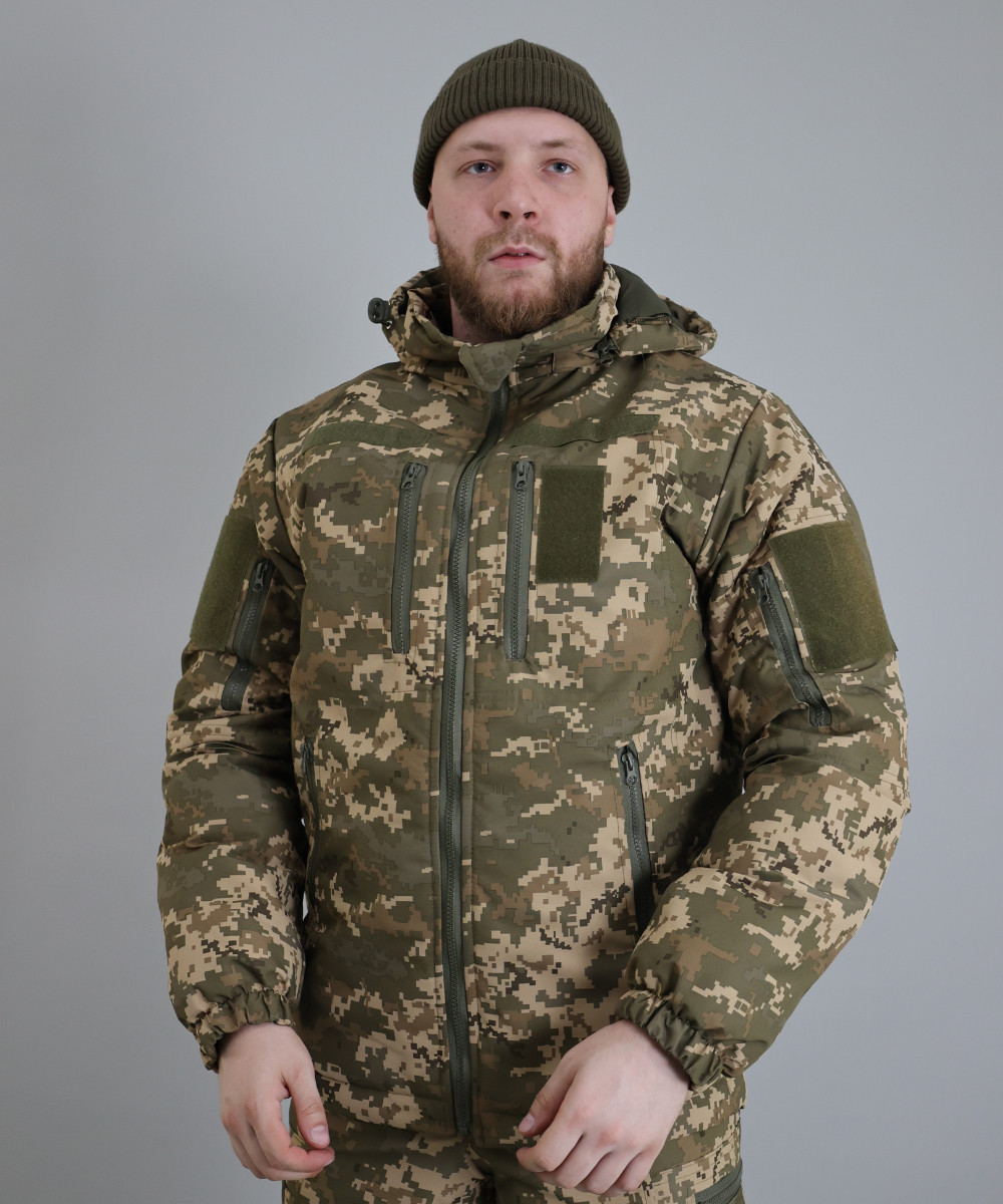 Куртка зимова на стьобанні Світлий піксель