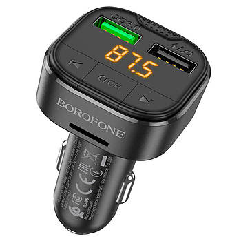 FM-модулятор BOROFONE BC43 Flash QC3.0 car BT FM transmitter 18W Black