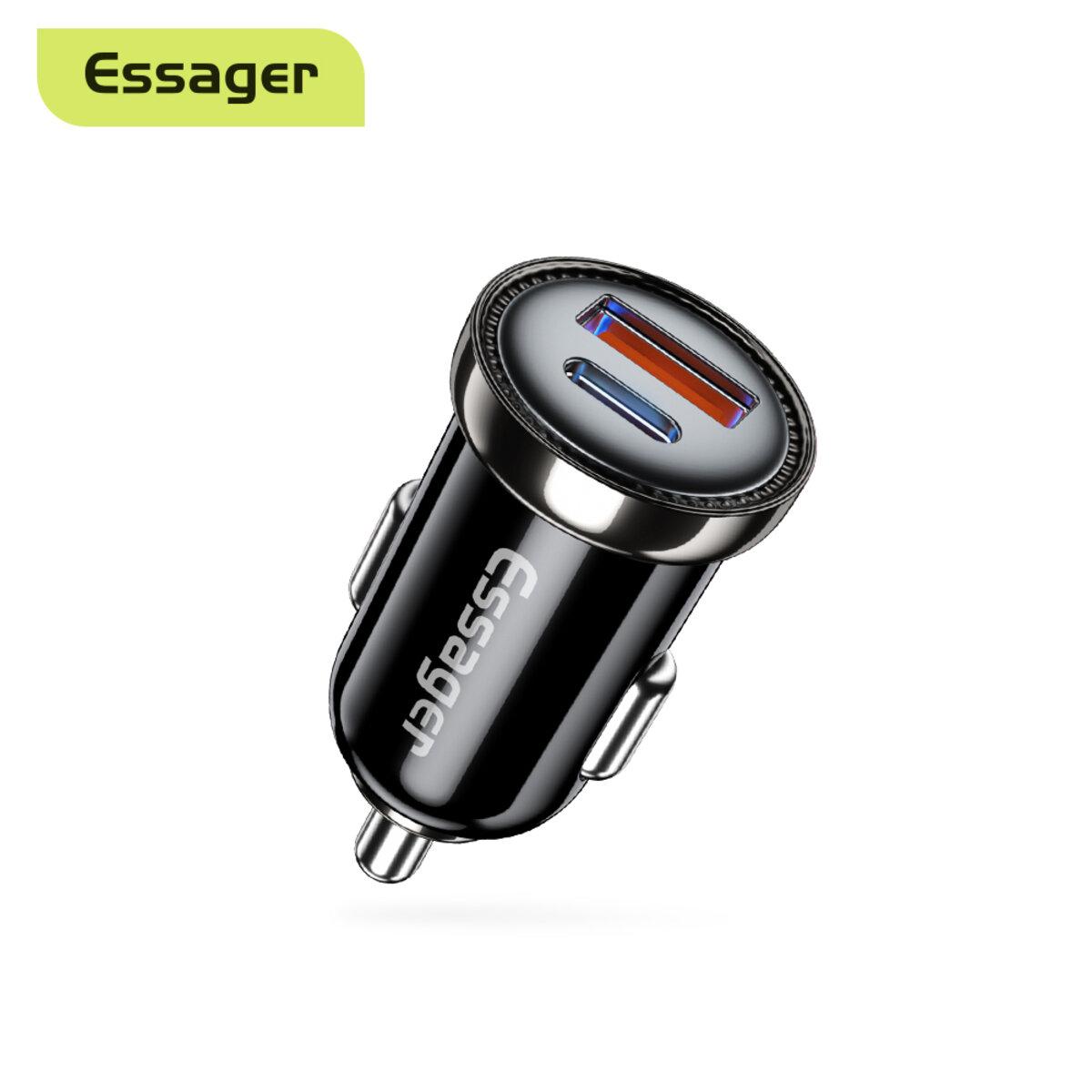 Автомобільний зарядний пристрій Essager Sunset Type-C to Lightning 20W USB Charging Cable black (ECC2Q-WL0A), фото 1