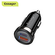 Автомобільний зарядний пристрій Essager Sunset Type-C to Lightning 20W USB Charging Cable black (ECC2Q-WL0A), фото 2