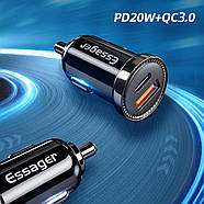 Автомобільний зарядний пристрій Essager Sunset Type-C to Lightning 20W USB Charging Cable black (ECC2Q-WL0A), фото 3