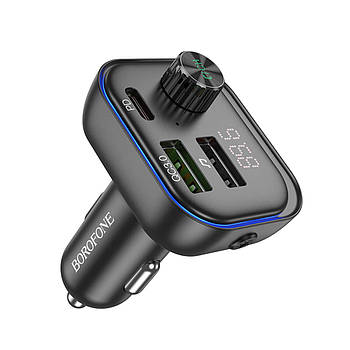 FM-модулятор BOROFONE BC54 Acertar PD30W+QC3.0 car BT FM transmitter 18W Black