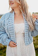 Кардиган ручної роботи з пряжі Alize Puffy алізе пуфі плюшевий будь якого кольору