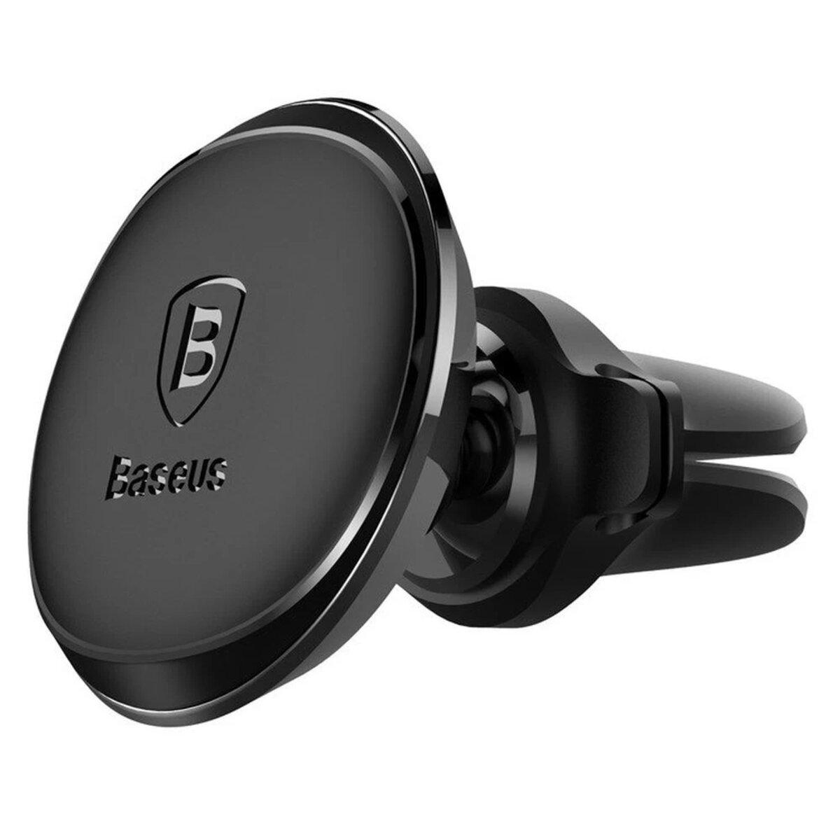 Тримач для мобiльного Baseus Magnetic Air Vent Car Mount Holder with cable clip Black, фото 1