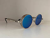 Круглі окуляри в хромованій оправі сонцезахистні, фото 5