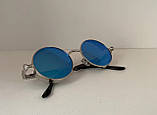 Круглі окуляри в хромованій оправі сонцезахистні, фото 4