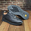 Чоловічі шкіряні кросівки (натуральна шкіра) чорні демісезонні для чоловіків на весну осінь, розміри 40-45, фото 6