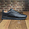 Чоловічі шкіряні кросівки (натуральна шкіра) чорні демісезонні для чоловіків на весну осінь, розміри 40-45, фото 5