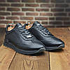 Чоловічі шкіряні кросівки (натуральна шкіра) чорні демісезонні для чоловіків на весну осінь, розміри 40-45, фото 2