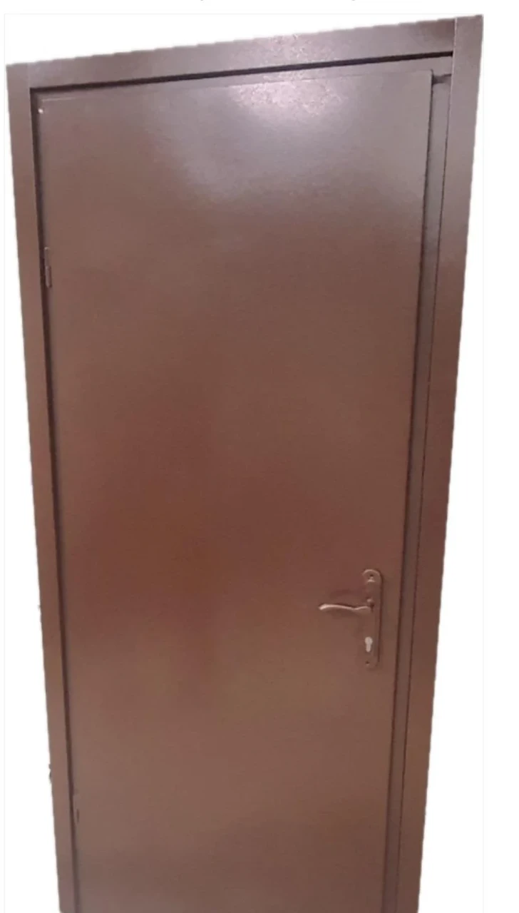 Двері вхідні технічні TEHNO DVERI металеві однолистові ліві 780х1900 мм Коричневий - фото 1 - id-p2736673464