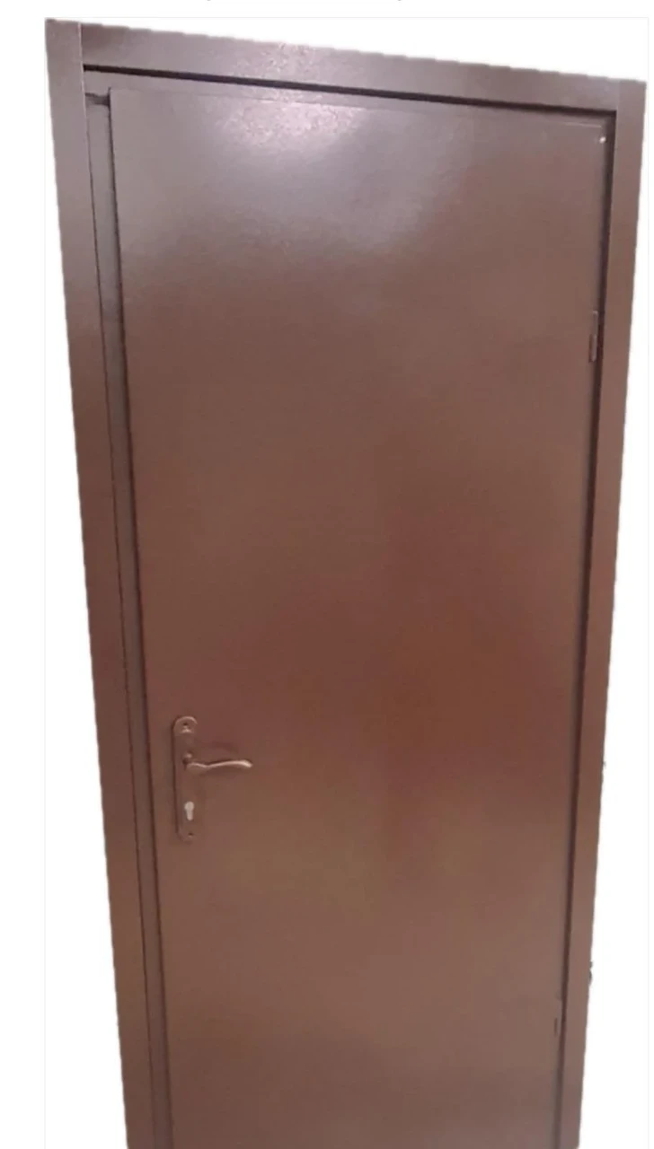 Двері вхідні технічні TEHNO DVERI металеві однолистові праві 940х1900 см Коричневий, фото 1