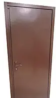 Двері вхідні технічні TEHNO DVERI металеві однолистові праві 940х2050 см Коричневий Ral 8017