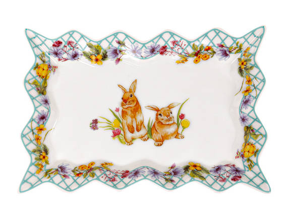 Страва прямокутна фарфорова Funny Bunny 25 см 1985-173 VE, фото 1