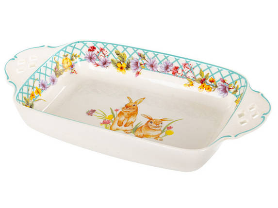 Страва прямокутна фарфорова Funny Bunny 30,5 х15, 5х5, 5 см 1985-182 VE, фото 2