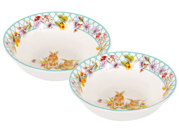 Набір фарфорових салатників з 2-х штук Funny Bunny 16х5,5 см 1985-178 VE, фото 1