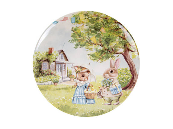 Набір фарфорових тарілок з 2-х штук Кроляча родина 20 см 1924-839 VE, фото 2