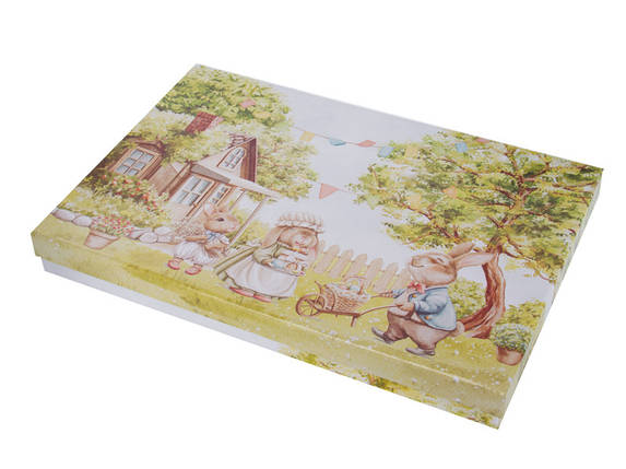 Страва порцелянова в подарунковій коробці Кроляча сім'я 30х19 см 1924-846 VE, фото 3