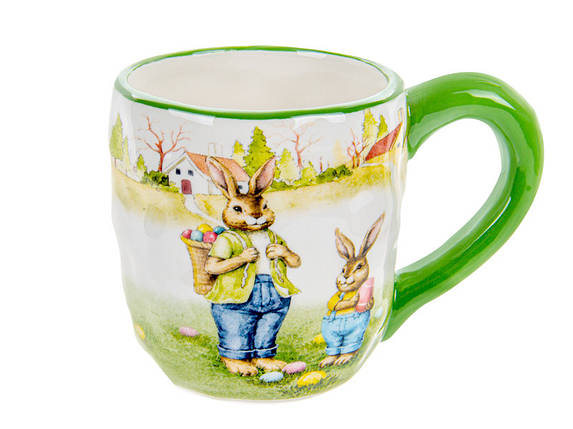 Кружка керамічна в подарунковій коробці Кролики Великодні 530 мл 1948-032 VE, фото 2