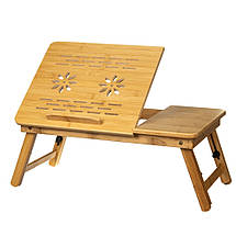 Столик трансформер бамбуковий для сніданку та комп'ютера 30х50х21 см 9032-002 VE, фото 4