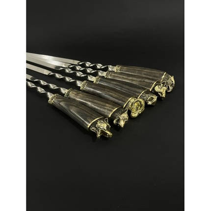 Набір шампурів у сагайдаку Люкс Звірі бронза ясен Nb Art 6 предметів 47330146 VE, фото 1