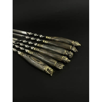 Набір шампурів у сагайдаку Люкс Звірі бронза ясен Nb Art 6 предметів 47330145 VE, фото 2