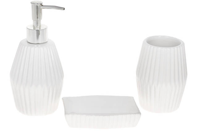 Набір аксесуарів Bright для ванної кімнати 3 предмети кераміка 1304-971 білий VE, фото 1