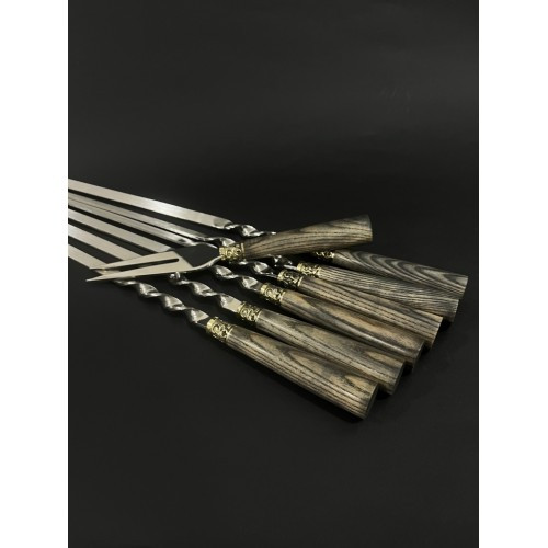 Набір шампурів у сагайдаку Люкс ясен з вилкою Nb Art 7 предметів 47330143 VE