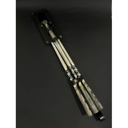 Набір шампурів у сагайдаку Люкс ясен з вилкою Nb Art 7 предметів 47330143 VE, фото 2